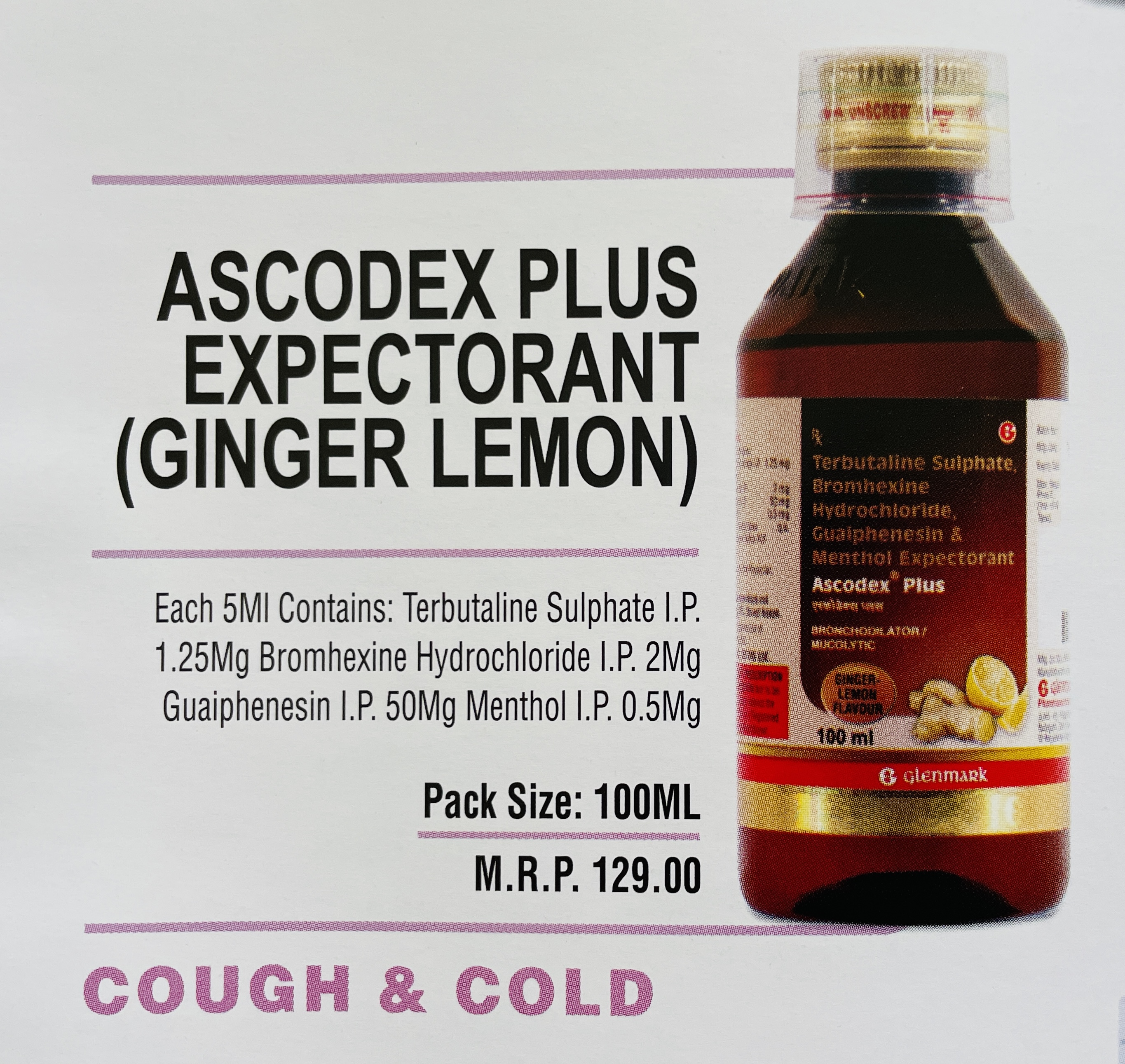 ASCODEX PLUS EXPECTORANT (GINGER LEMON)