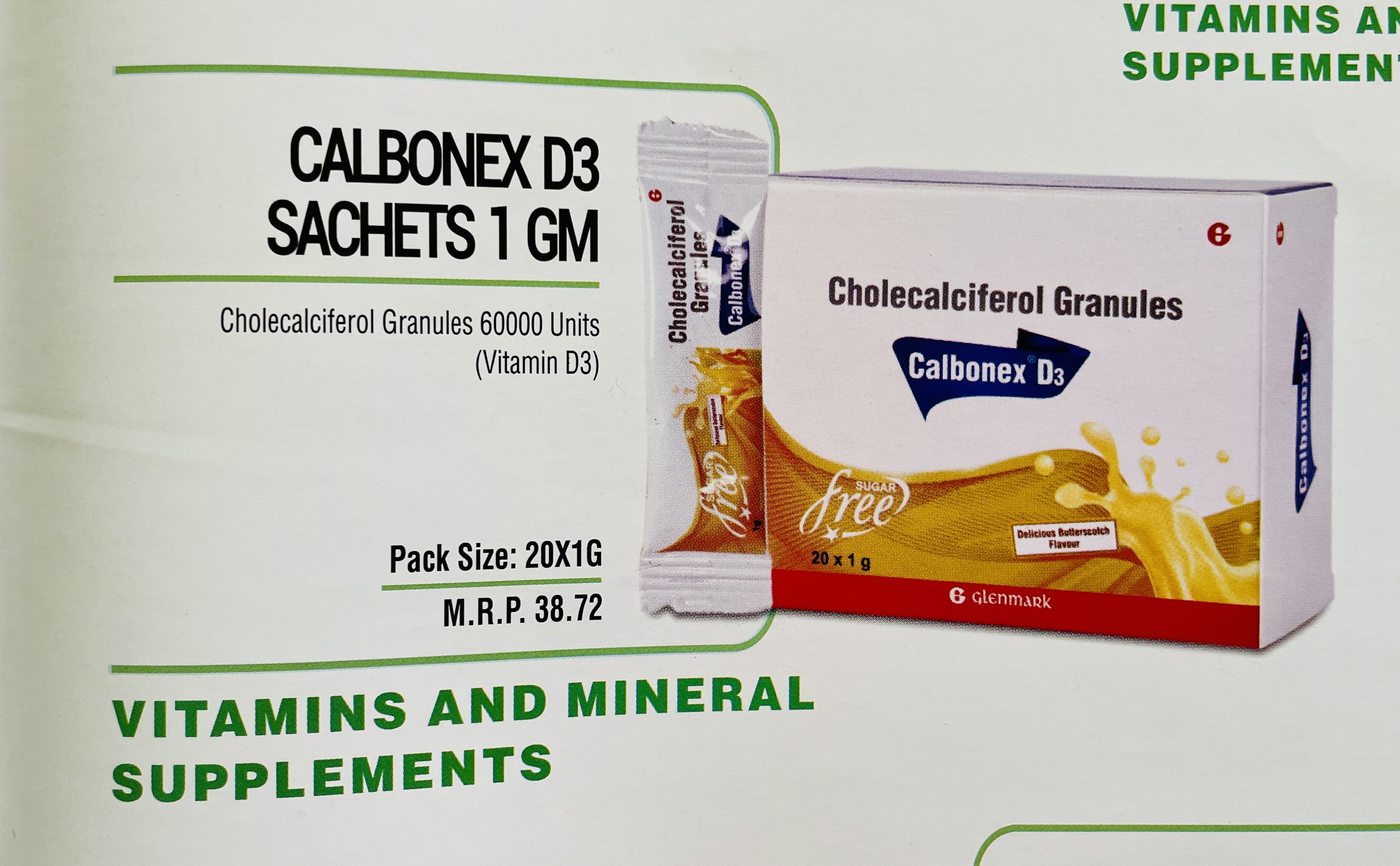 CALBONEX D3 SACHETS 1 GM